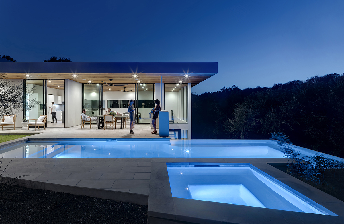 Exterior and pool of modern home