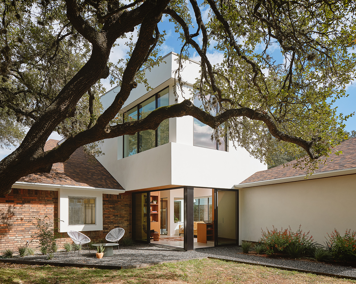 home with modern addition