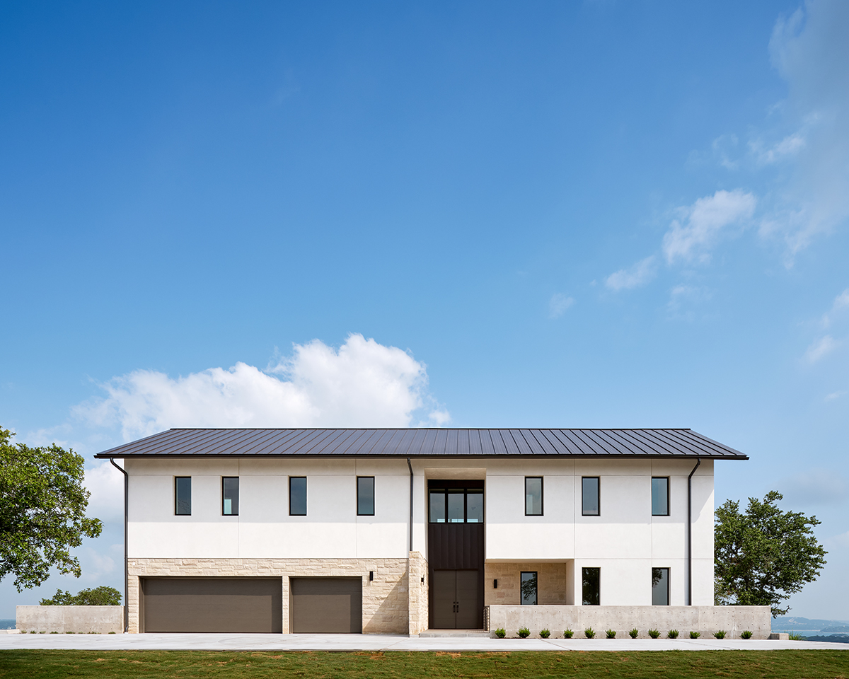 Exterior of modern farmhouse style home
